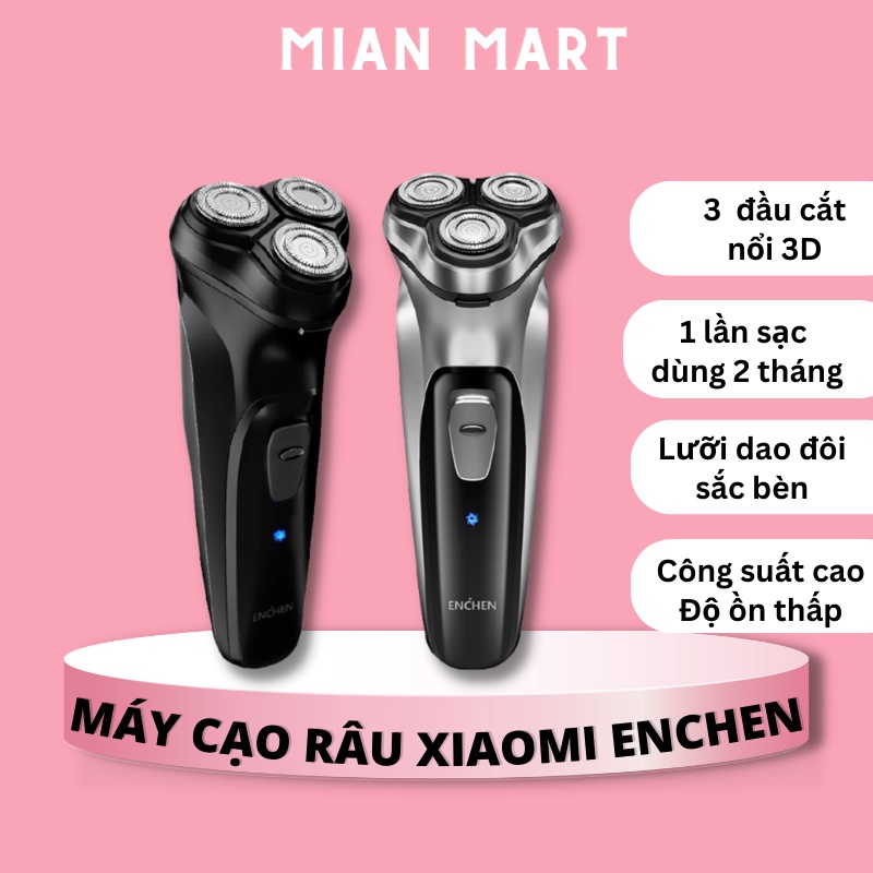 Máy cạo râu Xiaomi ENCHEN Blackstone -Đầu dao nổi 3D an toàn, chống gỉ -Dao cạo tự mài sắc-Sạc pin tiện dụng -Mian Mart