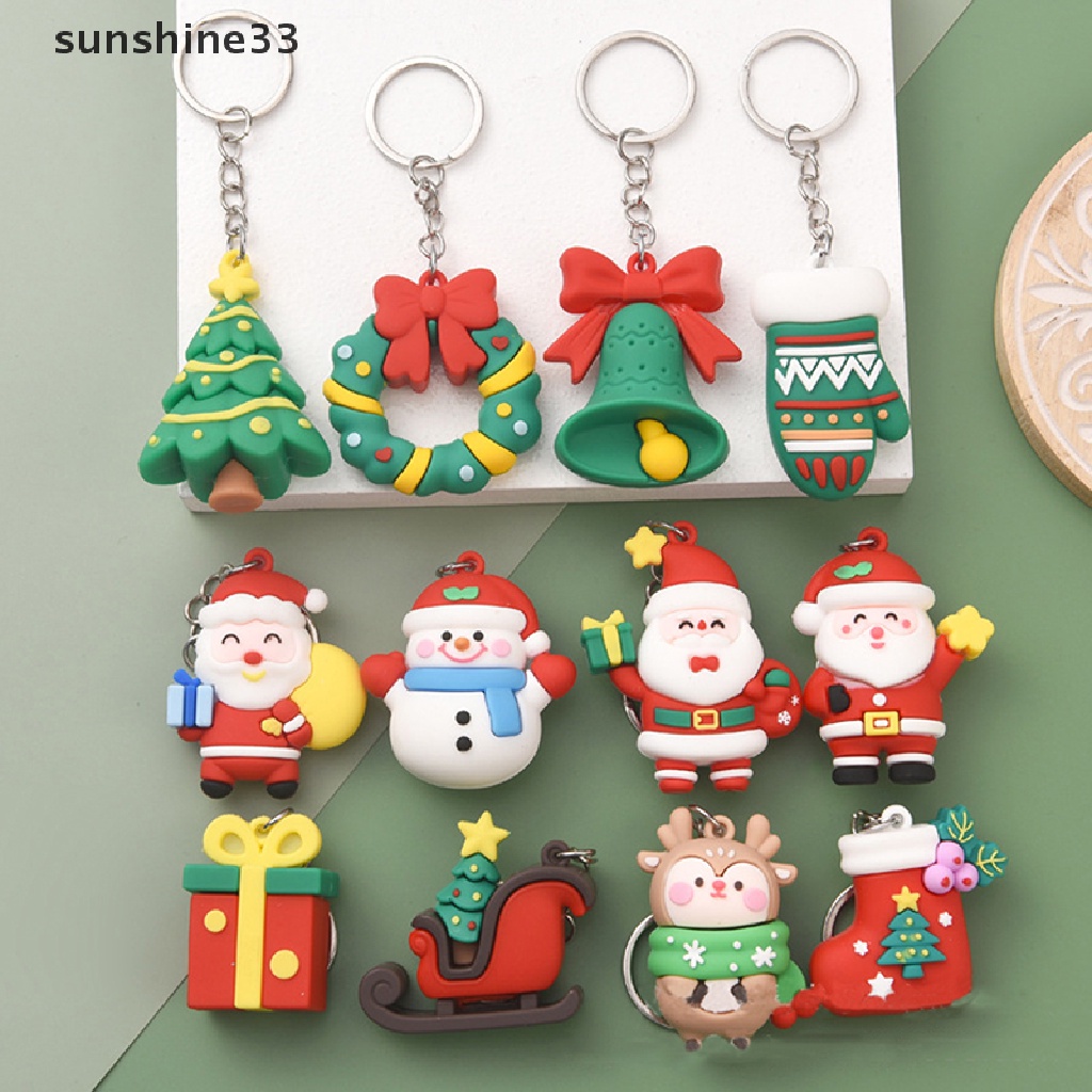 Móc Khóa Hình Ông Già Noel Tuần Lộc Dễ Thương Dùng Làm Quà Tặng Cho Bé