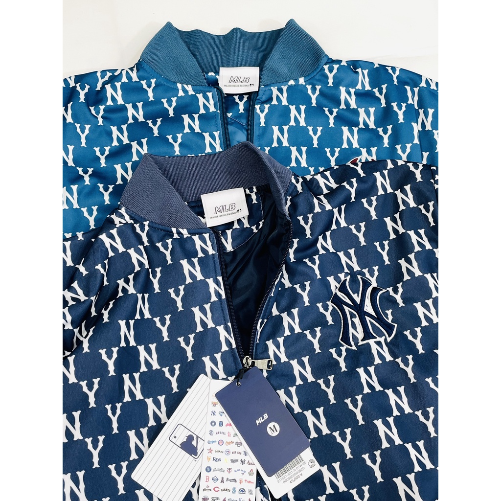 ÁO KHOÁC MLB BOMBER MONOGRAM DÀY DẶN KÉO KHOÁ ZIP
