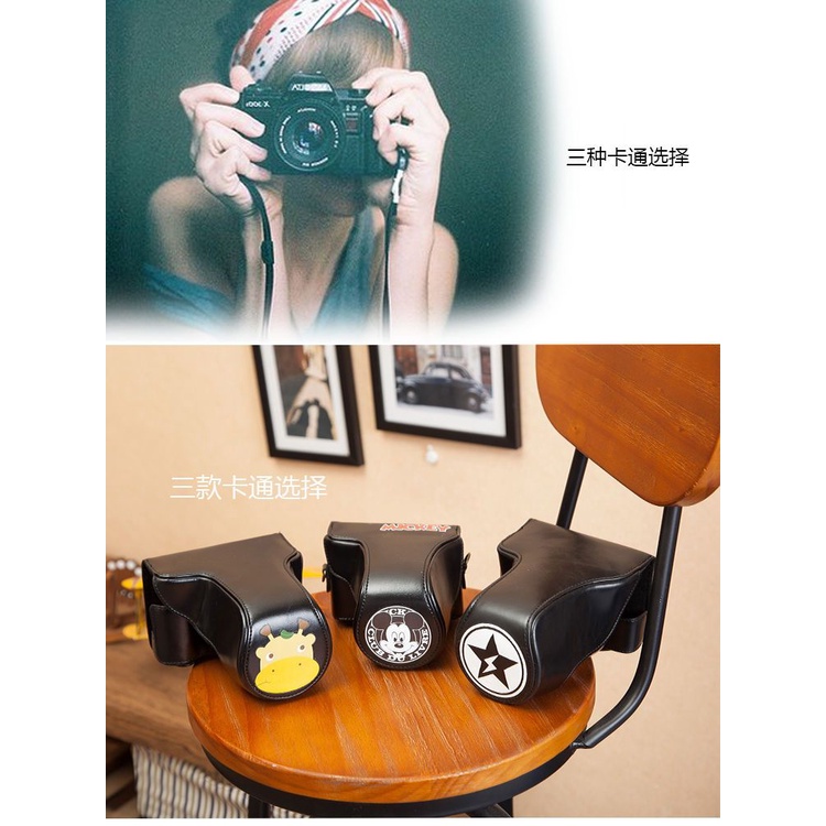 Túi Đựng Máy Ảnh Canon Eosm M6 M50 M100 M200 Sony A6000 ZV-E10 Họa Tiết Hoạt Hình Xinh Xắn