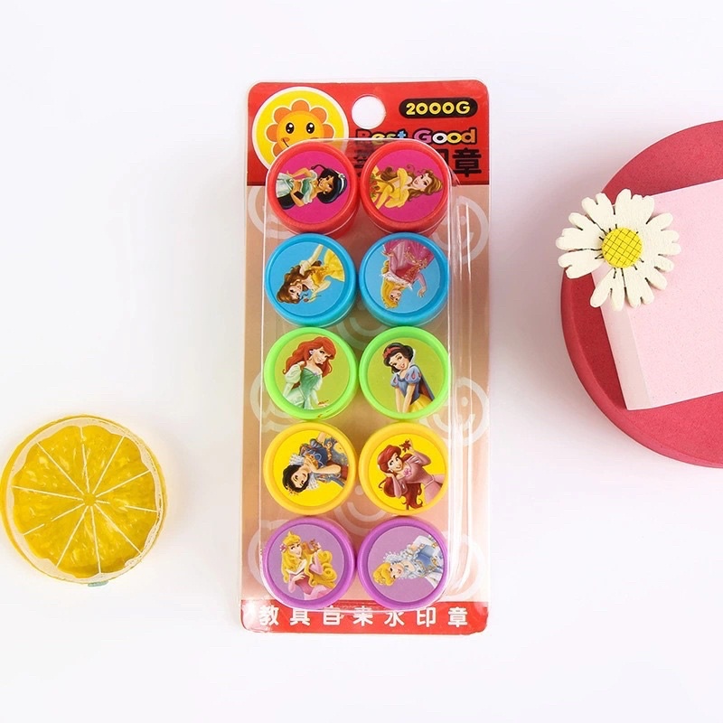 Bộ 10 con dấu hình hello kitty và các hình ngộ nghĩnh cho bé, Bộ con dấu dễ thương cute đồ chơi trẻ em