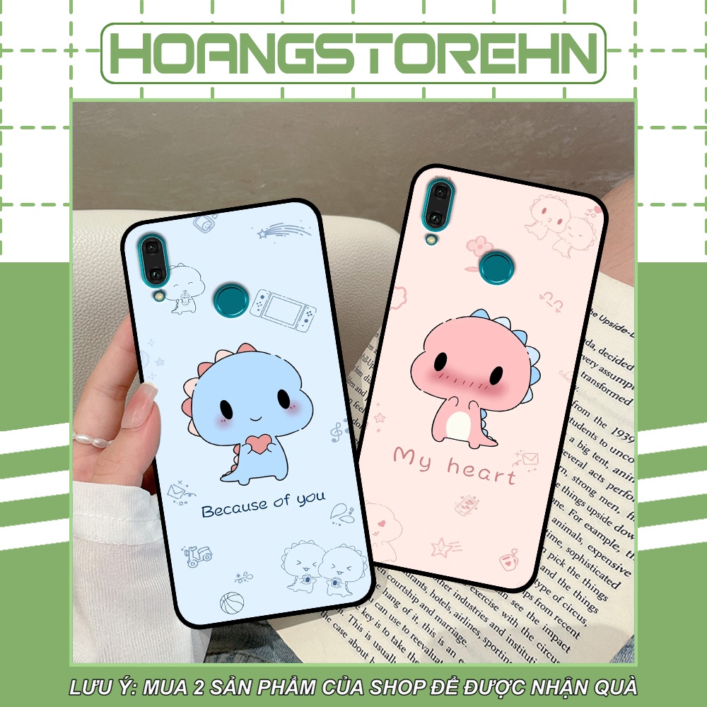 Ốp Huawei Y9 2019 / Y9 Prime 2019 in hình in couple khủng long chibi cute dễ thương
