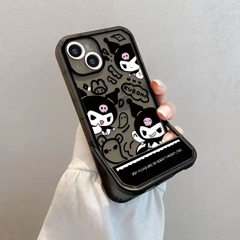 SANRIO Ốp Điện Thoại Silicone Mềm Trong Suốt Chống Sốc Có Giá Đứng Cho iPhone 14 11 13 12 Pro Max plus