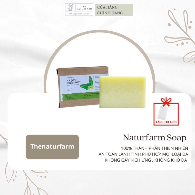 Xà bông mướp đắng tràm trà thiên nhiên naturfarm giúp sáng da ngừa mụn mờ thâm