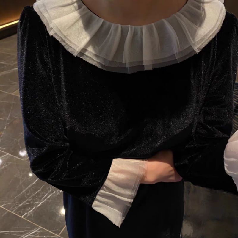 Váy nhung đen 2 form