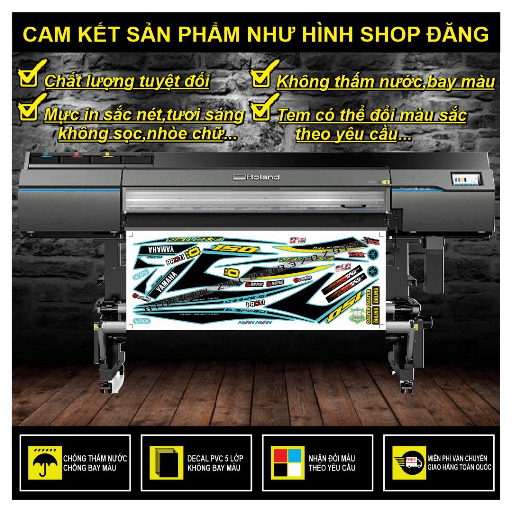 {SÀI GÒN-FREE SHIP] TEM RỜI EXCITER 150 CHẾ XANH
