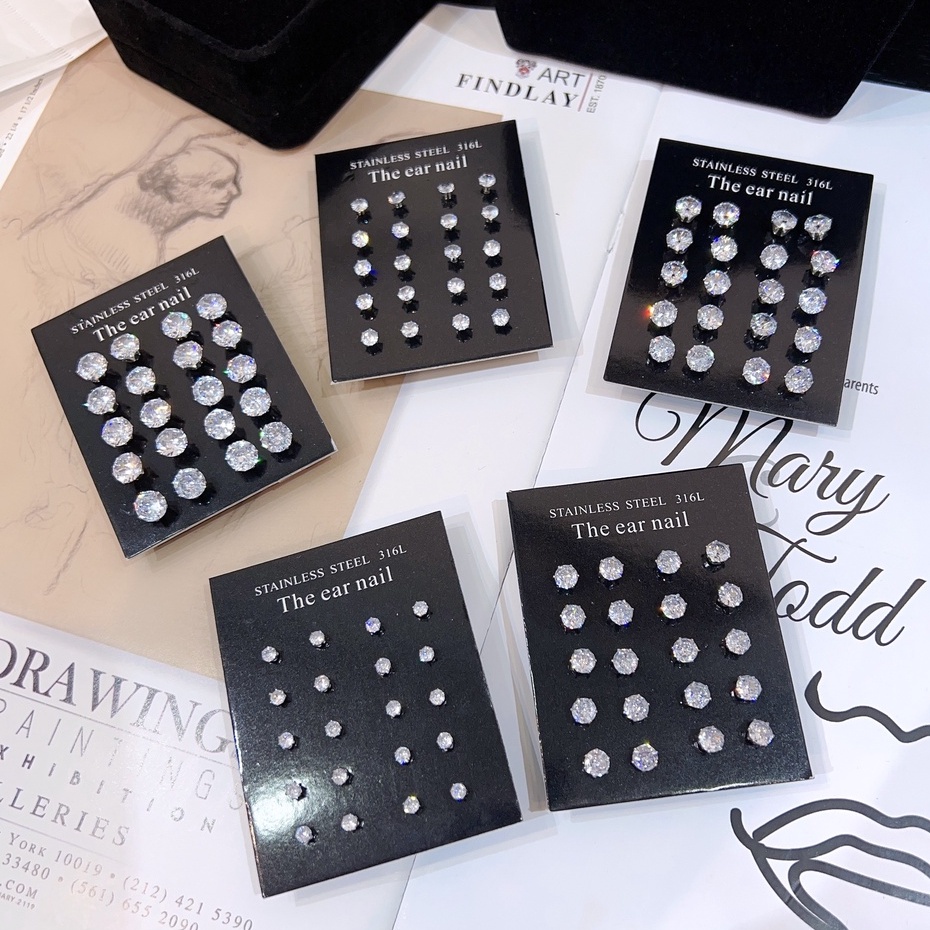 Bông Tai Đính Xoàn Đủ Ly Cao Cấp