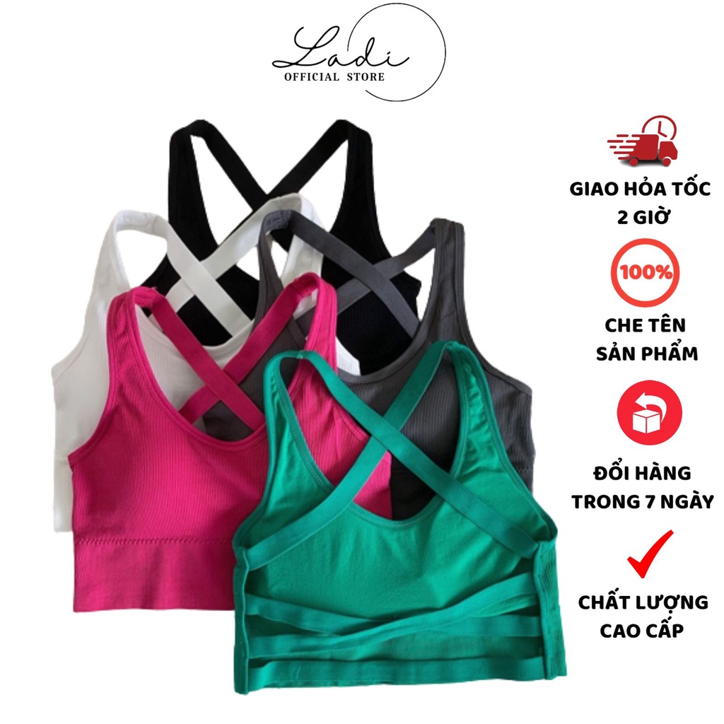 Áo Bra Nữ Chéo Lưng 2 Dây Không Gọng Nâng Ngực Co Giãn Thoáng Mát Ladi-4853