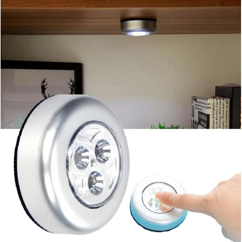 Đèn LED 3 Bóng Không Dây Cảm Ứng Chạm Chạy Bằng Pin Dùng Cho Tủ Quần Áo / Tủ Quần Áo / Giường Ngủ