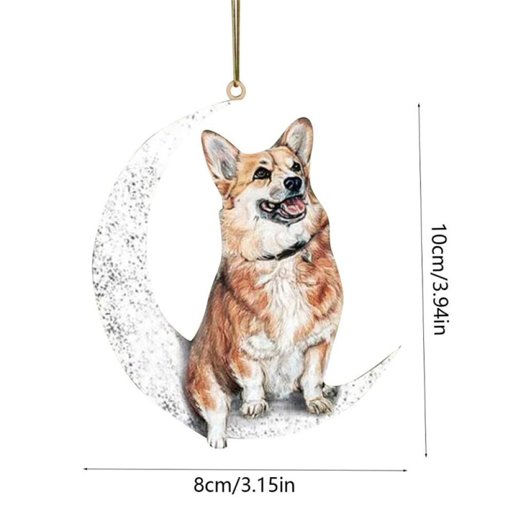 Móc Khóa Hình Chú Chó Ngồi Trên Gương Chiếu Hậu Xe Hơi E7Z3