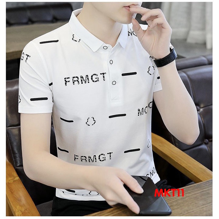 Áo thun nam đẹp có cổ tay ngắn chất thun cotton poly co giãn thoải mái thoáng mát - MKT502