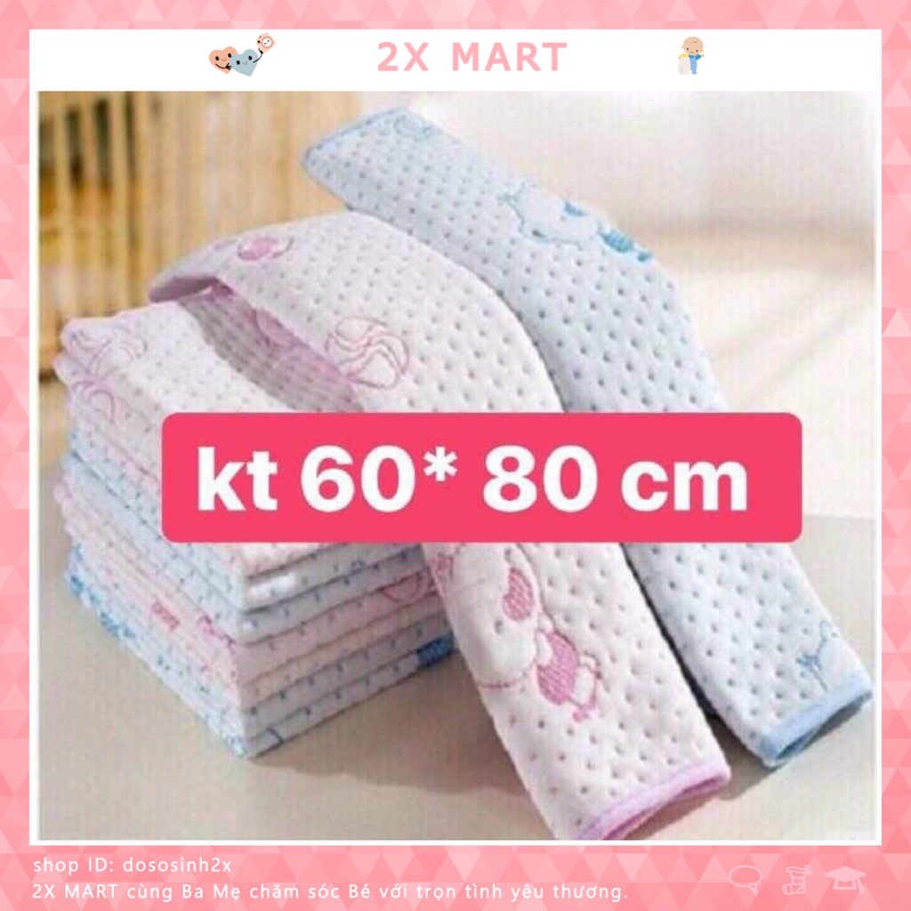 Tấm lót cho trẻ sơ sinh vải xốp 4 lớp chống thấm kiêm lót và thay đồ cho bé siêu thấm 60*80cm 2xMart