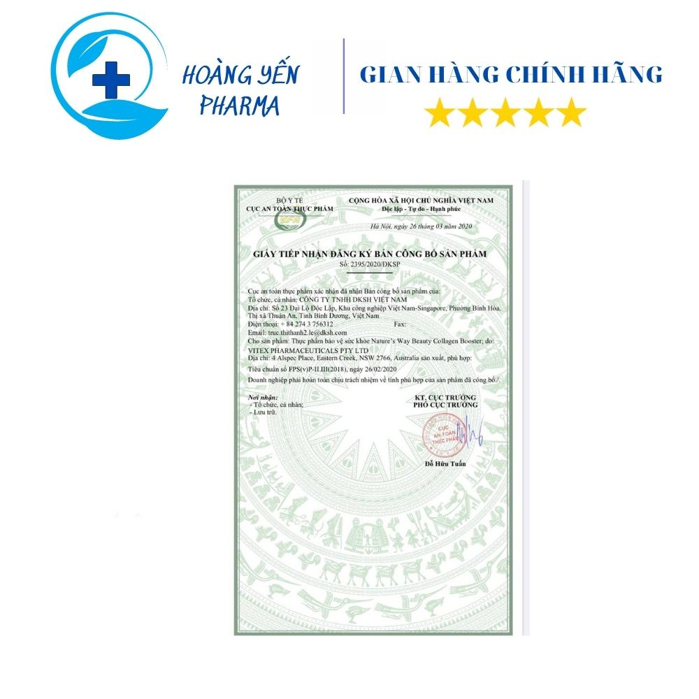 Viên uống Beauty Collagen Nature Way 60 viên của Úc,giúp da căng mịn,trắng hồng, ngăn ngừa lão hóa-Hoàng Yến Pharma