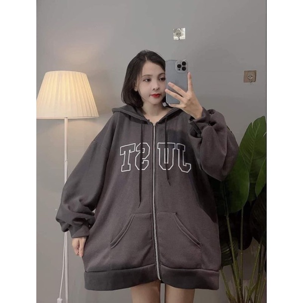 [ video + kèm ảnh thật ] áo khoác nỉ unisex form rộng nam nữ mũ 2 lớp