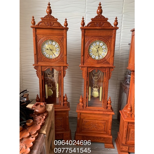 Đồng hồ cao 1m8 ngang 55 sâu 25 gỗ hương đá