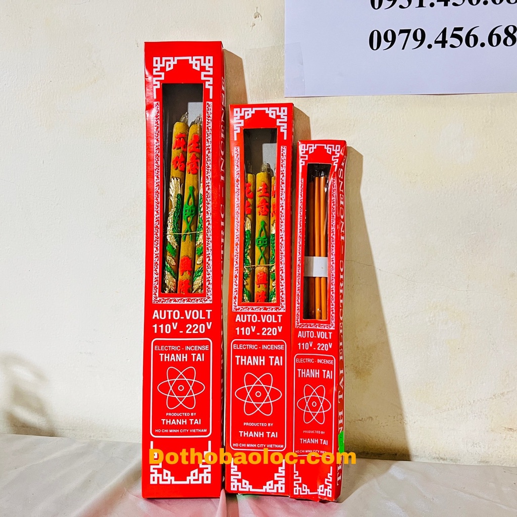 Nhang điện 220v có bóng đèn tạo ánh lửa linh thiêng cho không gian thờ cúng 3 cỡ