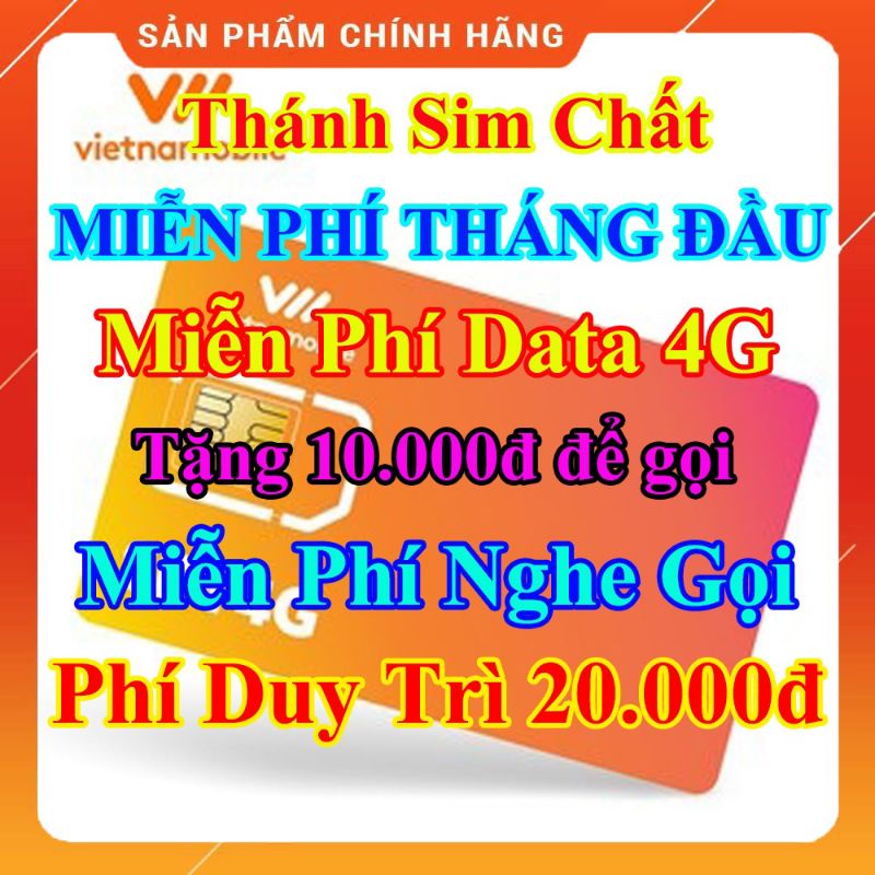 Siêu thánh sim 4g Vietnamobile duy trì 20k, 30k, miễn phí tháng đầu