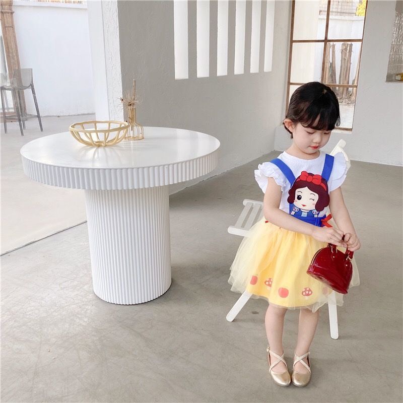 Set Yếm Xanh Áo Trắng Elsa- Bạch Tuyết H110 Cho Bé Gái - Jumping Beans Official Store