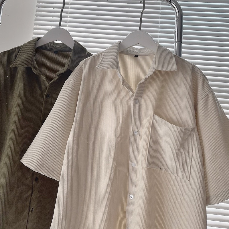 Áo Khoác Nhung Tam Sơmi Tay Ngắn 1 Túi Form Unisex