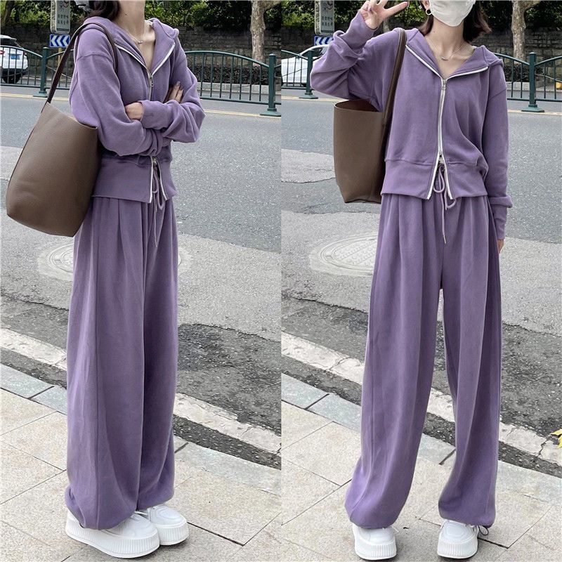 Set Đồ Thể Thao Hai Món Có Áo Hoodie Thời Trang Xuân Thu Phong Cách Hàn Quốc Cho Nữ 34TI