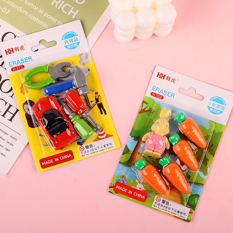 Bộ Gôm Tẩy Hình Hoạt Hình Đáng Yêu Dành Cho Học Sinh Tiểu Học