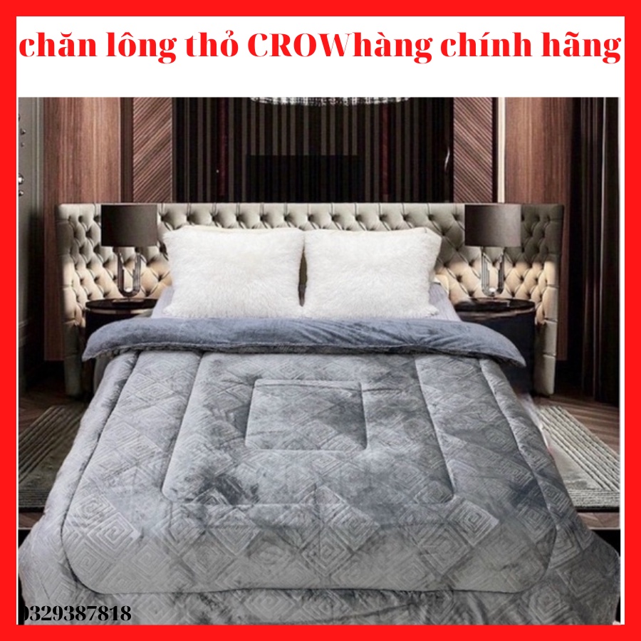 Mẫu mới 2022 chăn lông thỏ đại hàn mềm mịn siêu ấm CROW chính hãng-Nhập khẩu hàng cao cấp nặng 4kg
