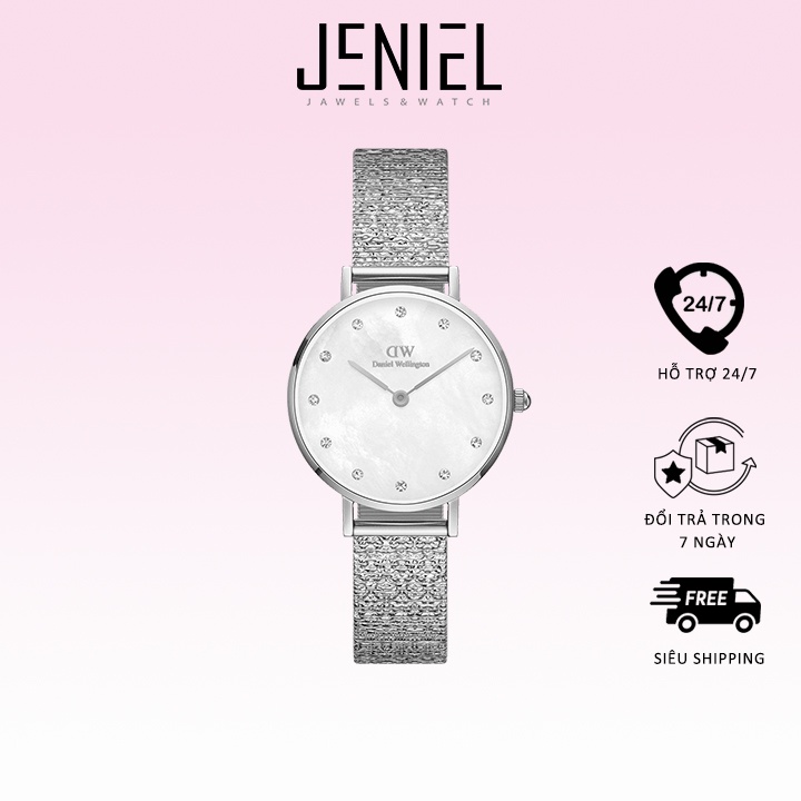 Đồng hồ Nữ Daniel Wellington Lưới - Petite 28 Pressed Sterling Lumine S White 28mm DW00100602