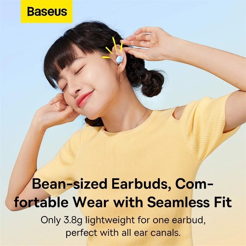 Tai Nghe Bluetooth Không Dây Baseus Bowie WM02 TWS Chống Ồn, Bluetooth V5.3, App Thông Minh, Hộp Sạc 25H