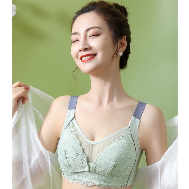 Bigsize Áo Lót Nâng Ngực Không Gọng Phối Ren Thời Trang Cho Nữ Plus Size 36-46 BCD