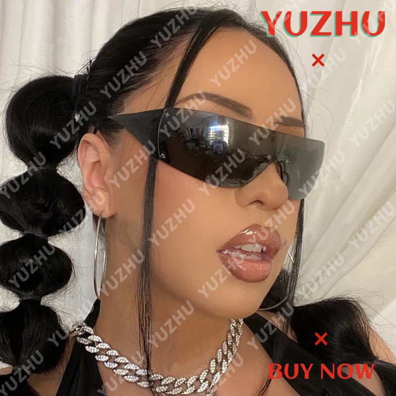 (YUZHU) Kính Râm Thời Trang Không Gọng Phong Cách Phương Tây Millennium Y2K Spicy