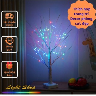 Cây mai đèn led trang trí phòng, cây đèn led trang trí, đèn cây decor phòng hàn quốc,trang trí phòng ngủ kèm điều khiển