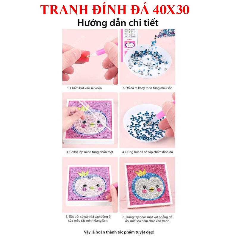 Bộ Tranh Đính Đá Tự Hoàn Thành - Tranh Đính Đá Hình Cô Gái Hanfu Kích Thước 40x30cm DIY