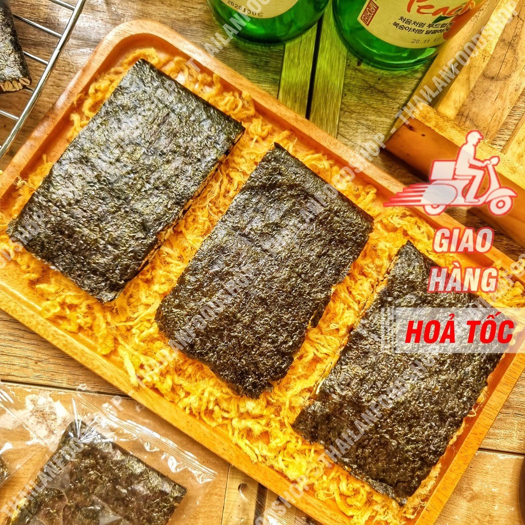 Rong Biển Kẹp Hạt Dinh Dưỡng Chà Bông - Snack Rong Biển HQ Túi 500Gr
