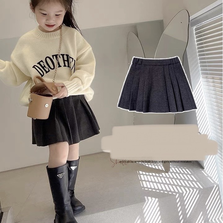 Chân Váy Xếp Ly Cho Bé Kèm quần trong Phong Cách Hàn Quốc Mẫu Mới Hàng