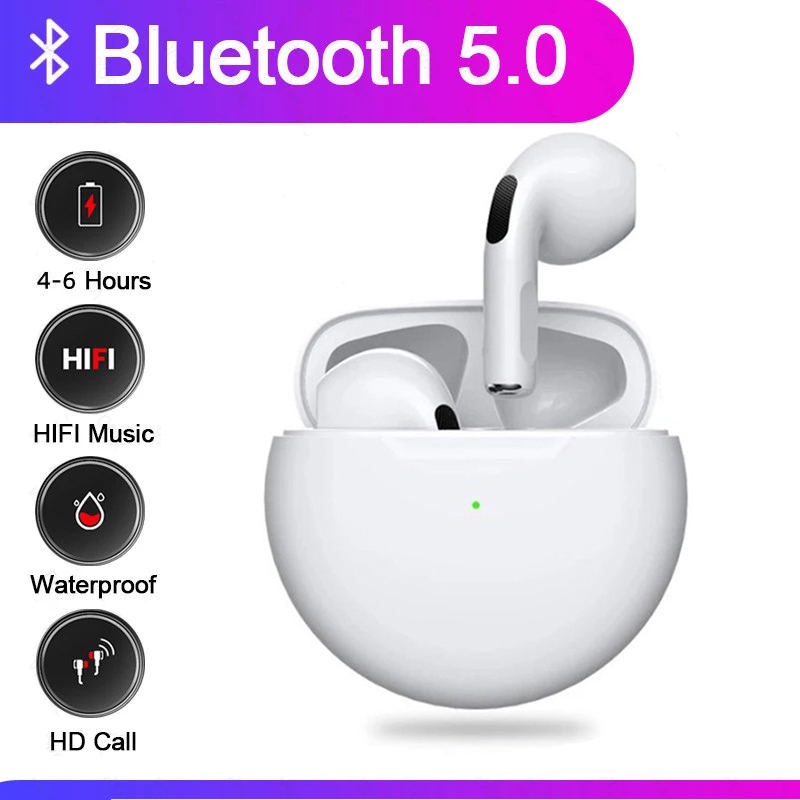 Macaron Màu Không Pro6 Tws Cảm Ứng Không Dây Tai Nghe Bluetooth 5.0 Tai Nghe Chơi Game Tai Nghe Nhét Tai Tai Nghe Nhạc Thể Thao tai Nghe Nhét Tai 'Vùng