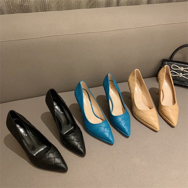 Giày Cao Gót Da Kẻ Sọc Nhiều Màu Size 35-40 4.13 Inch Thời Trang Cho Nữ