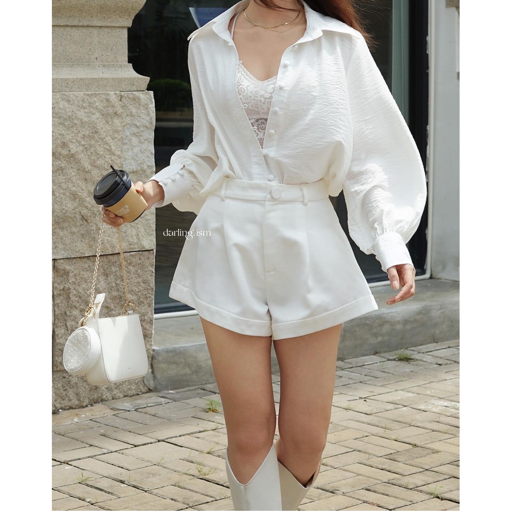 DARLING.ISM - Áo sơ mi trắng tay phồng Mariposa blouse