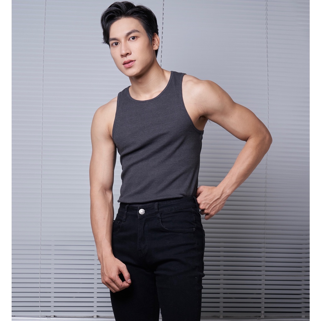 Áo Thun Ba Lỗ Tank Top Nam Cổ Tròn Nhiều Màu Vải Cotton Tăm Gân Thương Hiệu Mr Twins