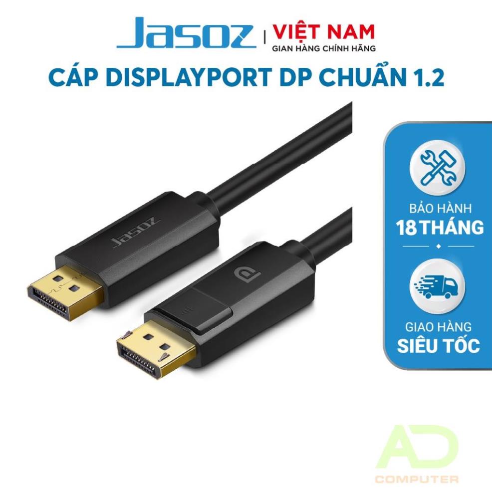 Cáp Displayport DP chuẩn 1.2 JASOZ A114 - Hàng chính hãng - Bảo hành 18 tháng