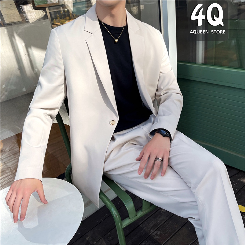 Áo khoác Blazer nam from dáng rộng Hàn Quốc, vest nam dáng rộng-VuHai