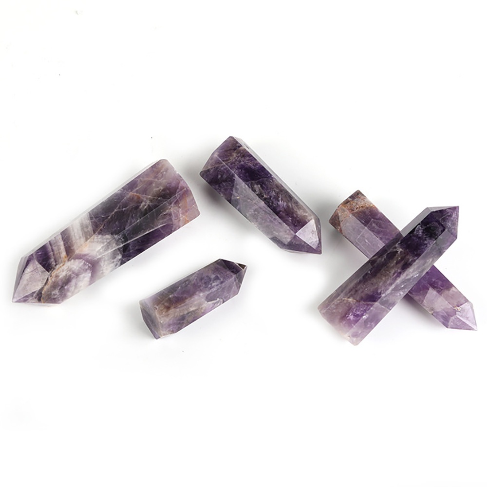 Đũa Chữa Bệnh Bằng Pha Lê Thạch Anh Tím Pha Lê| Đá Thạch Anh Reiki Chakra 6 Mặt Dùng Trang Trí Phòng