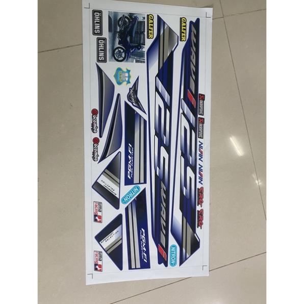 FREE SHIP + SALE SỐC +DECAL PVC 5 LỚP CHẤT LƯỢNG CAO Tem rời wave i 125 dán xe xanh