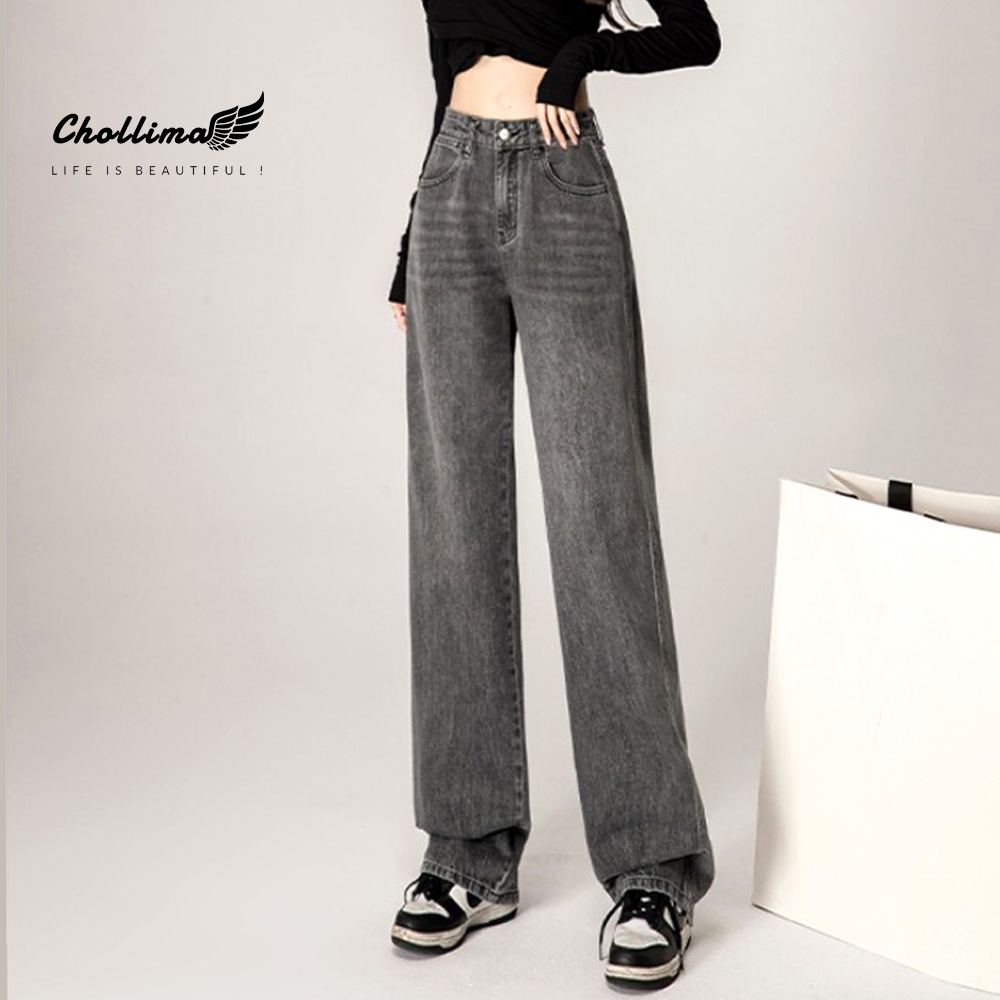 Quần jeans nữ Chollima ống rộng SIMPLE JEAN Unisex vải jean cao cấp chất đẹp QD255 phong cách ulzzang hàn quốc