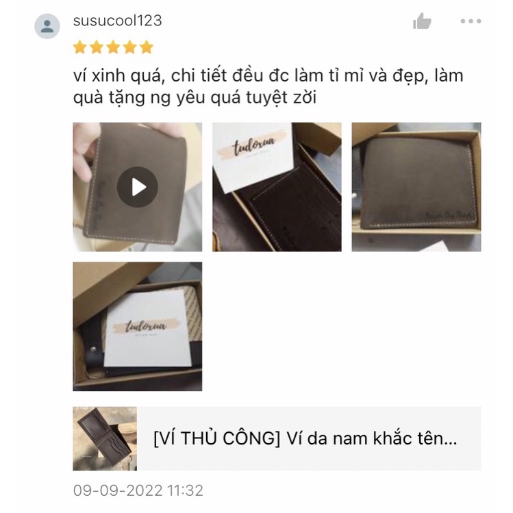 Ví da nam khắc tên theo yêu cầu, chất liệu da bò thật, tặng kèm móc khóa da,làm quà tặng sinh nhật