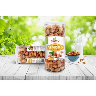 Hạt hạnh nhân vỏ rang bơ Almond Cadita hũ nhựa 500gr