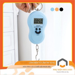 Cân Bella925 cân điện tử cầm tay du lịch 50Kg - 10Gr cân đi chợ màn hình LCD màu ngẫu nhiên