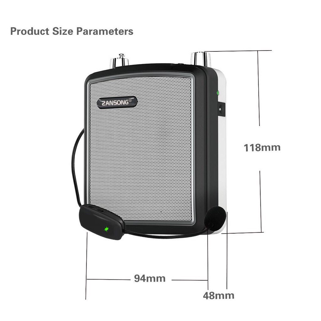 Máy trợ giảng bluetooth Zansong M88 tặng mic có dây mic không dây củ sạc