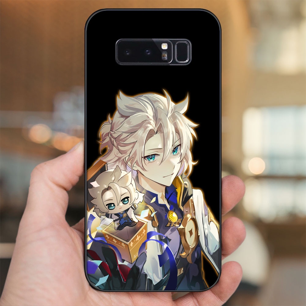 Ốp lưng Samsung Note 8 viền đen in hình Albedo Genshin Impact