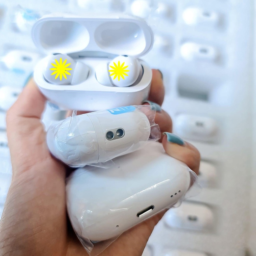 Tai Nghe Bluetooth AP Pro 2 / Tai Nghe Không Dây Pro 2 Điều Chỉnh Âm Lượng - Cảm Biến Đa Điểm - Đổi Tên - Sạc Không Dây
