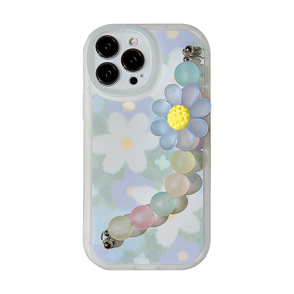 Ốp Điện Thoại Dẻo Họa Tiết Hoa Sang Trọng Kèm Vòng Đeo Tay Cho Iphone14 12 13promax 11 XS 78P